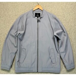 Cuts Mens Legacy Bomber Jacket Gray Full Zip Lightweight Welt Pockets Lined 2XL
